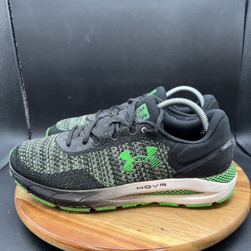 Under Armour HOVR Intake 6 Mens Size 10 Black Green Comfort Deluxe System Shoes